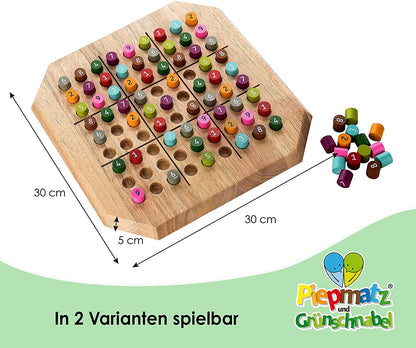 Sudoku aus Holz - Brettspiel - Konzentration-, Denk- und Strategiespiel - Förderung der Logik und Mathematik