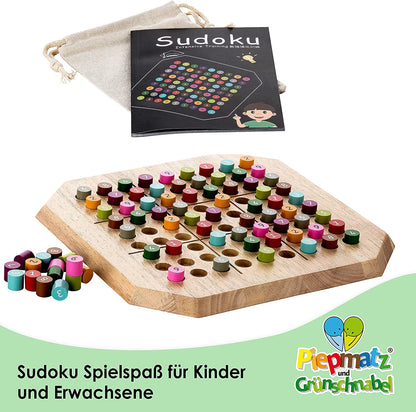 Sudoku aus Holz - Brettspiel - Konzentration-, Denk- und Strategiespiel - Förderung der Logik und Mathematik