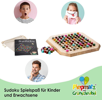 Sudoku aus Holz - Brettspiel - Konzentration-, Denk- und Strategiespiel - Förderung der Logik und Mathematik